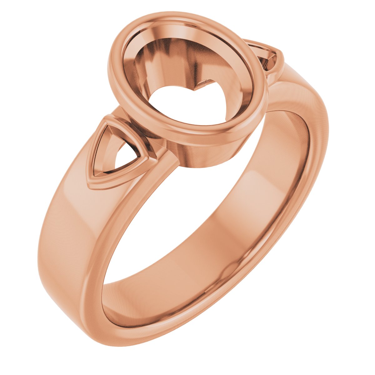 Bezel-Set Three-Stone Engagement Ring