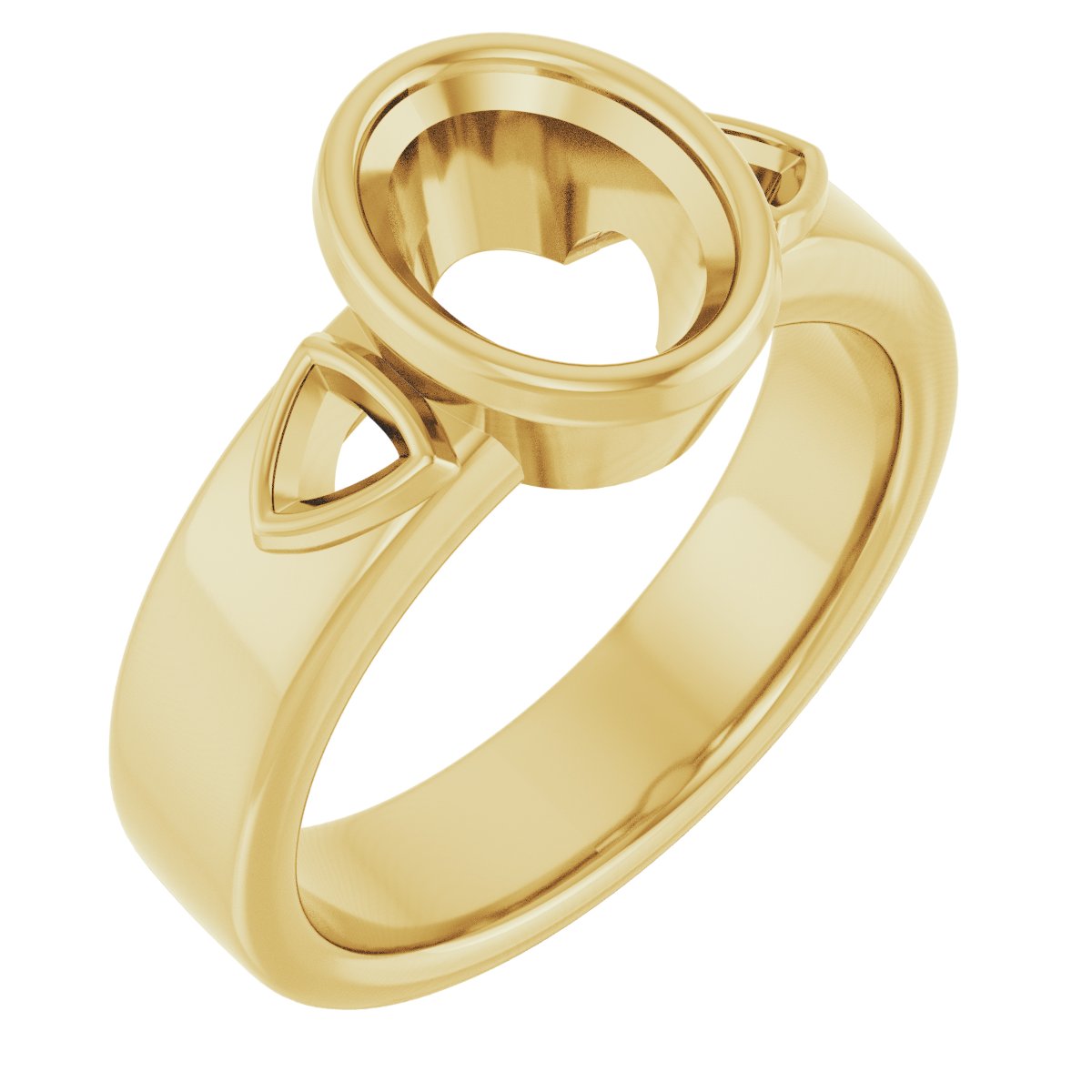 Bezel-Set Three-Stone Engagement Ring