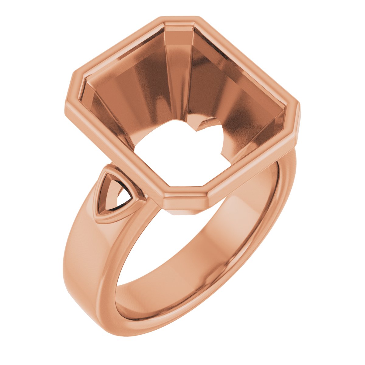 Bezel-Set Three-Stone Engagement Ring
