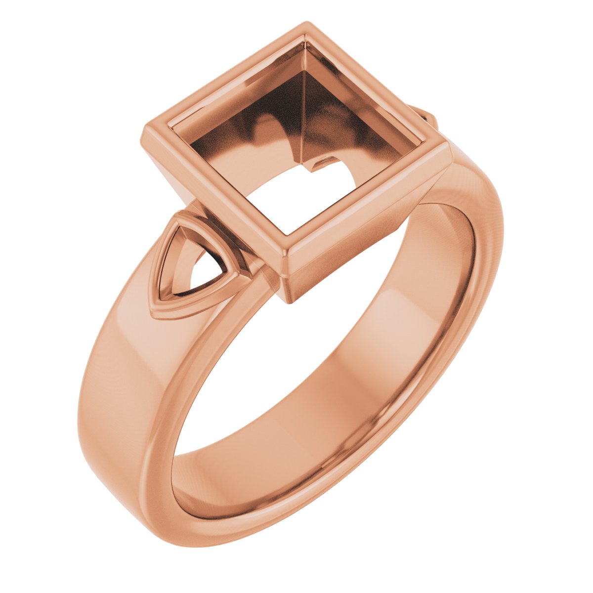 Bezel-Set Three-Stone Engagement Ring