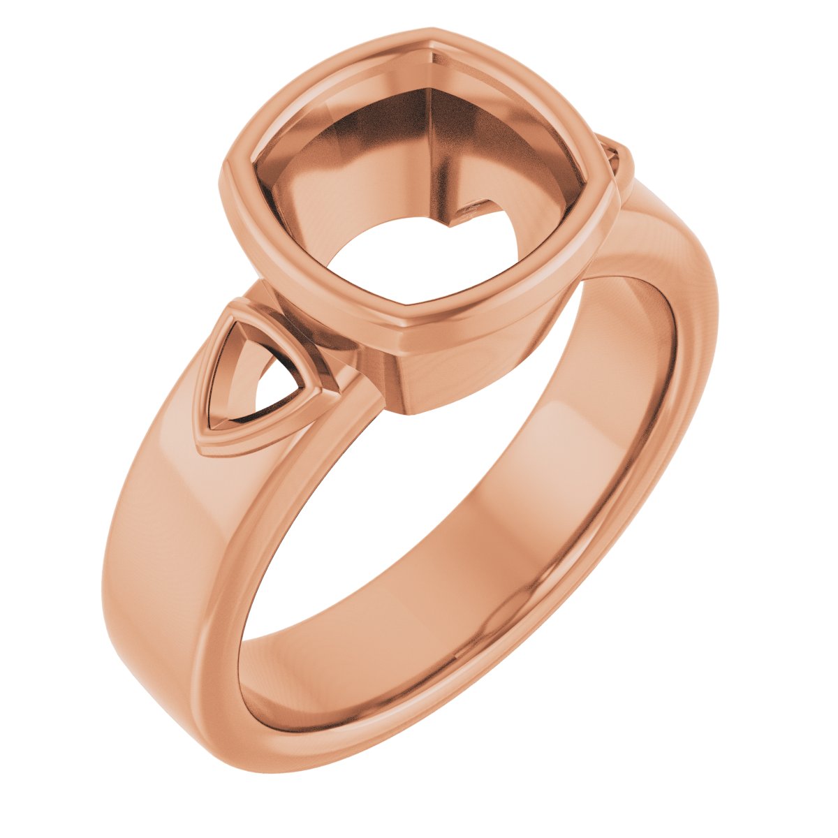 Bezel-Set Three-Stone Engagement Ring