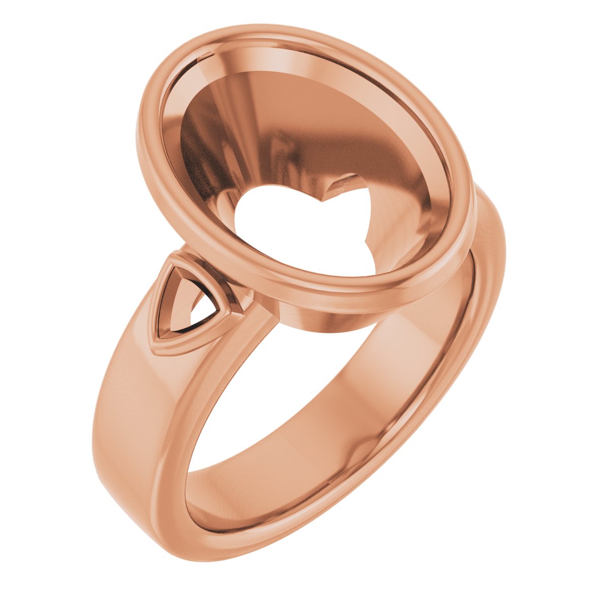 Bezel-Set Three-Stone Engagement Ring