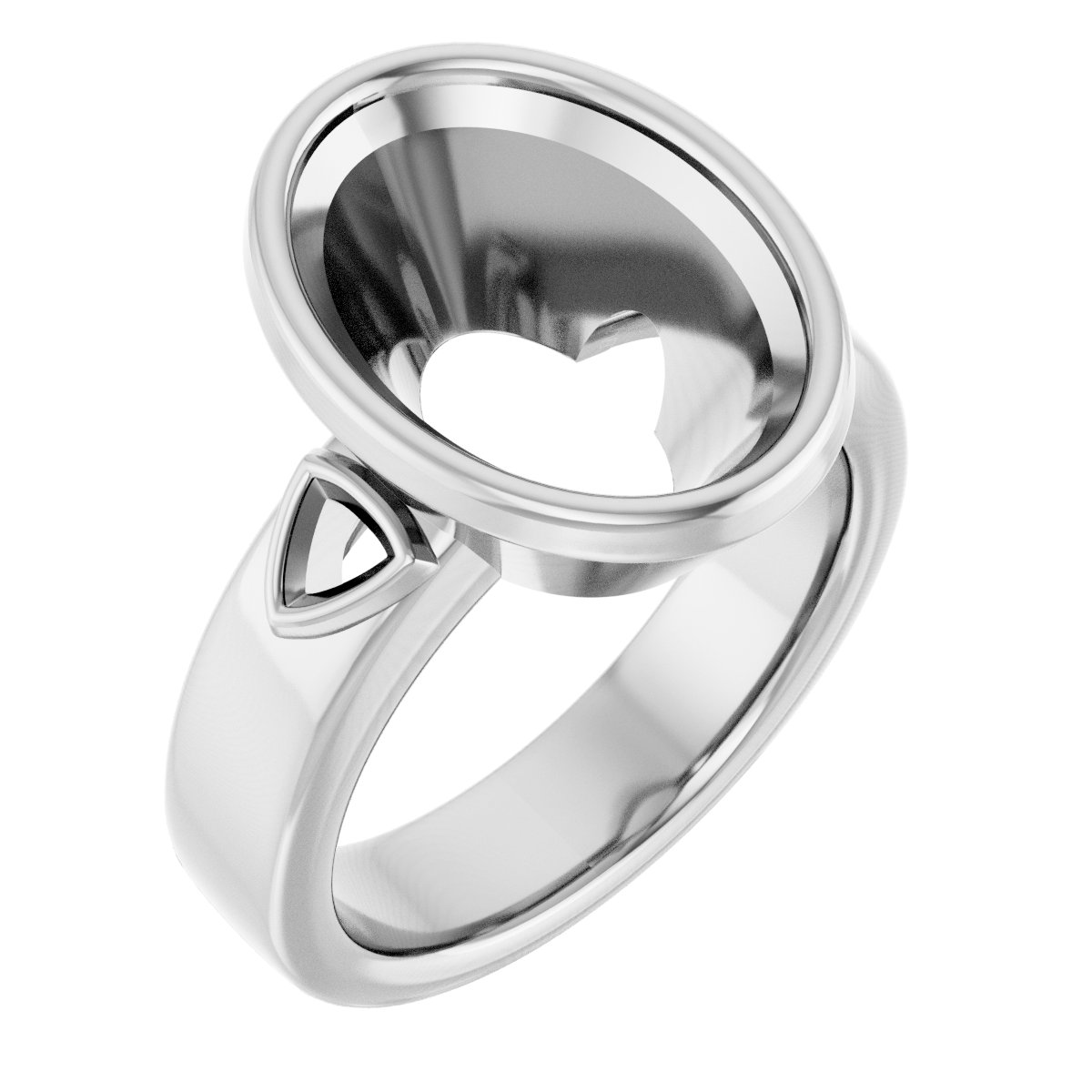 Bezel-Set Three-Stone Engagement Ring