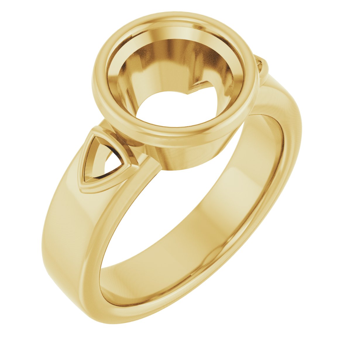 Bezel-Set Three-Stone Engagement Ring