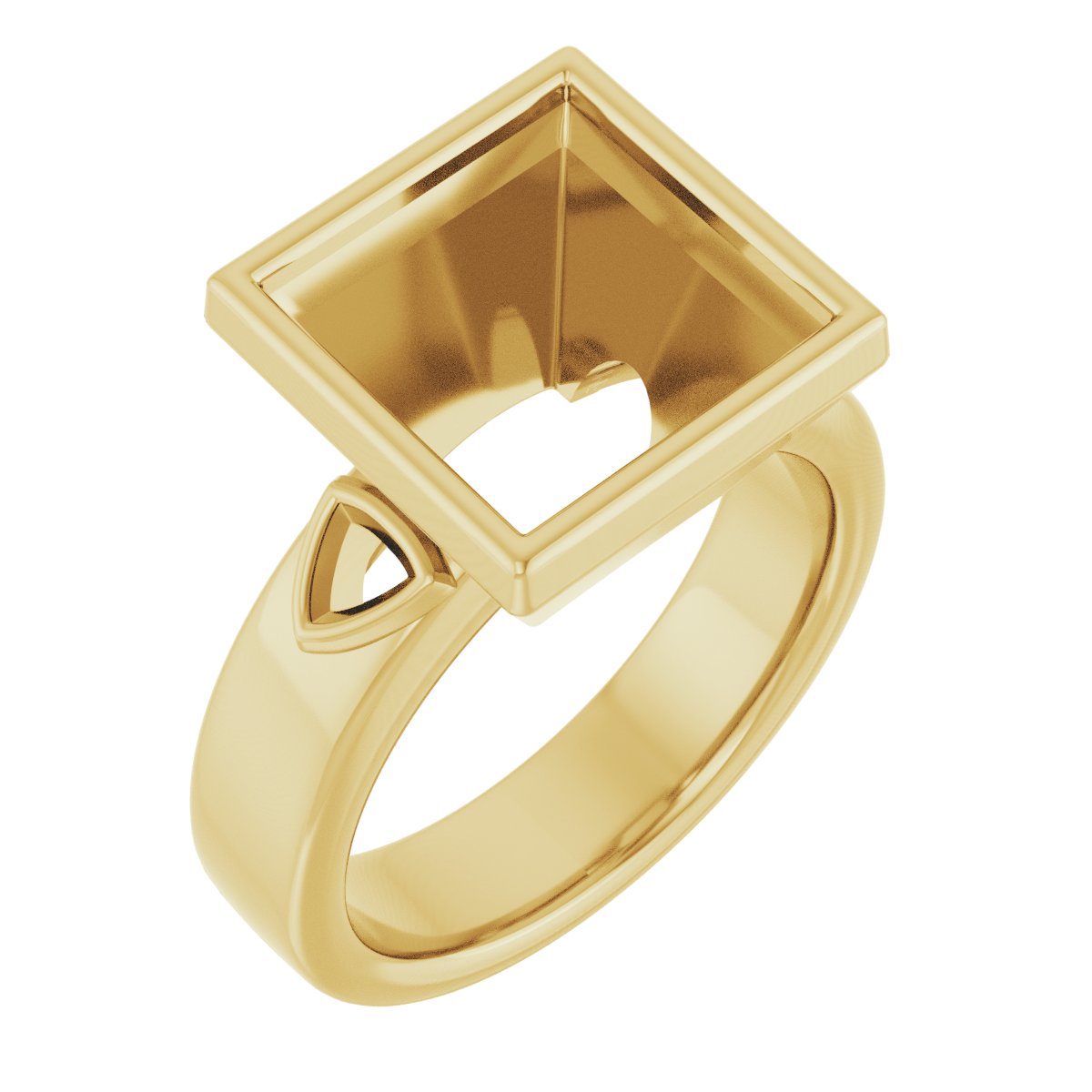 Bezel-Set Three-Stone Engagement Ring