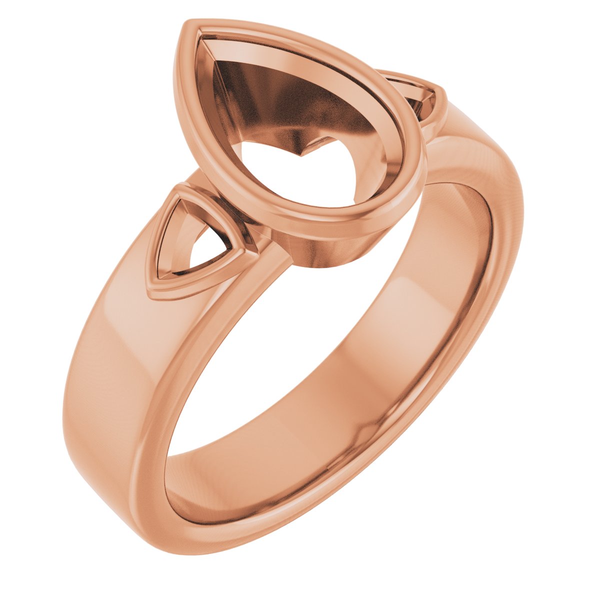 Bezel-Set Three-Stone Engagement Ring