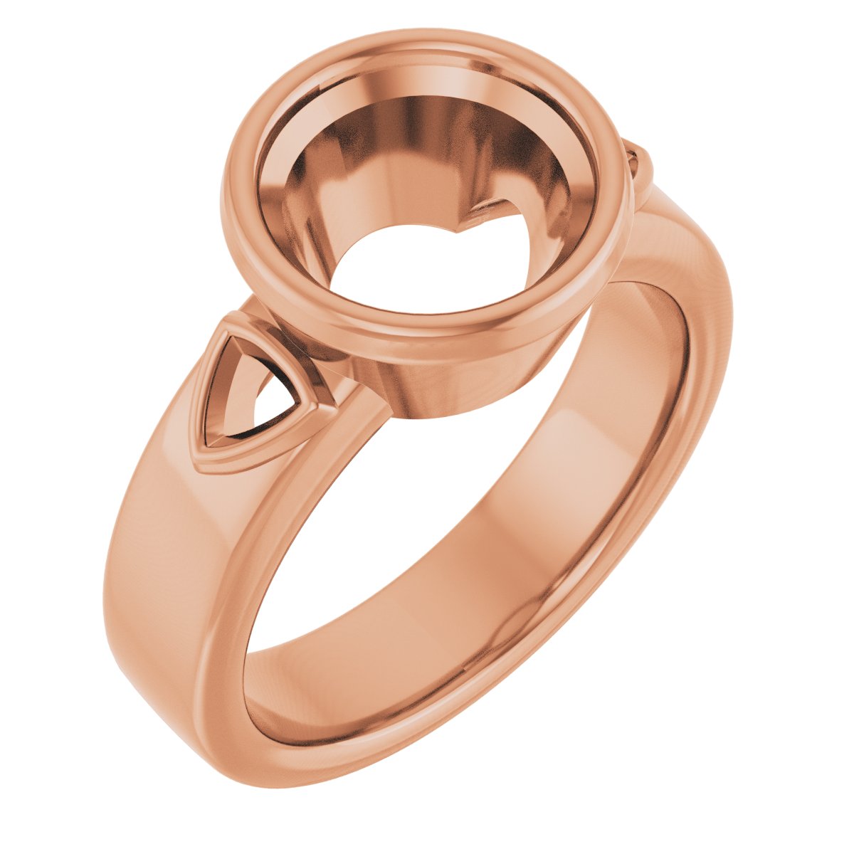 Bezel-Set Three-Stone Engagement Ring