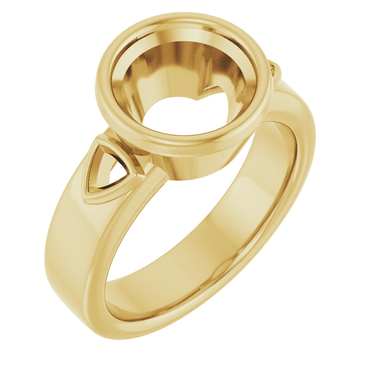 Bezel-Set Three-Stone Engagement Ring