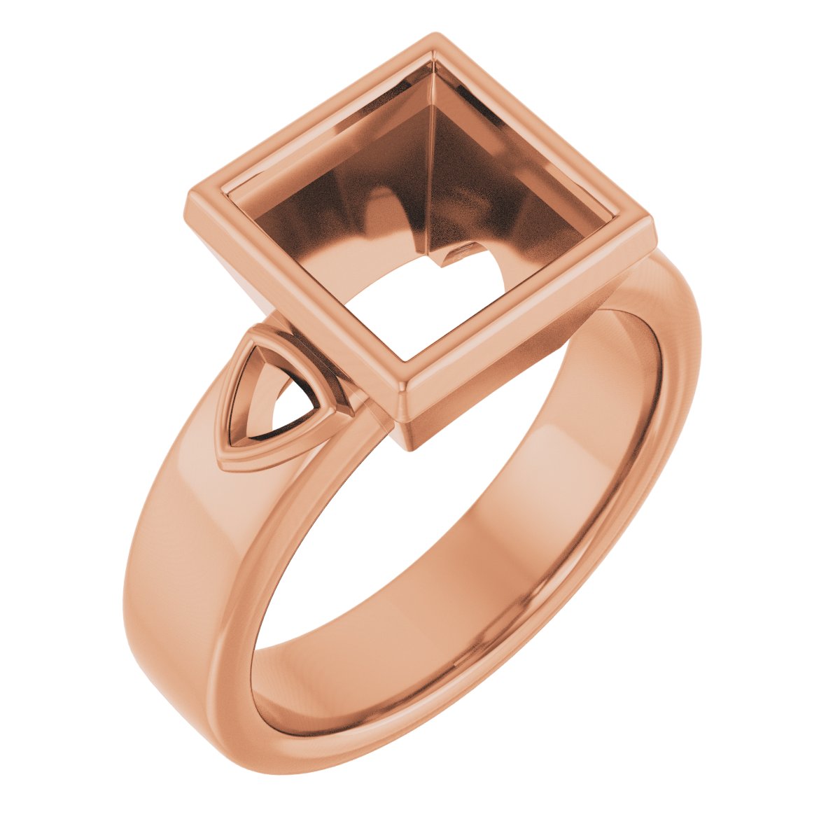 Bezel-Set Three-Stone Engagement Ring