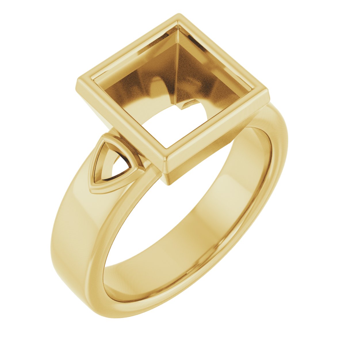 Bezel-Set Three-Stone Engagement Ring