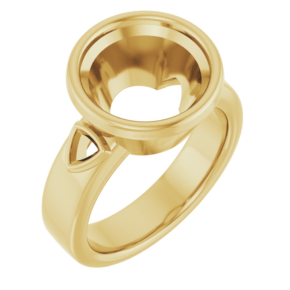 Bezel-Set Three-Stone Engagement Ring