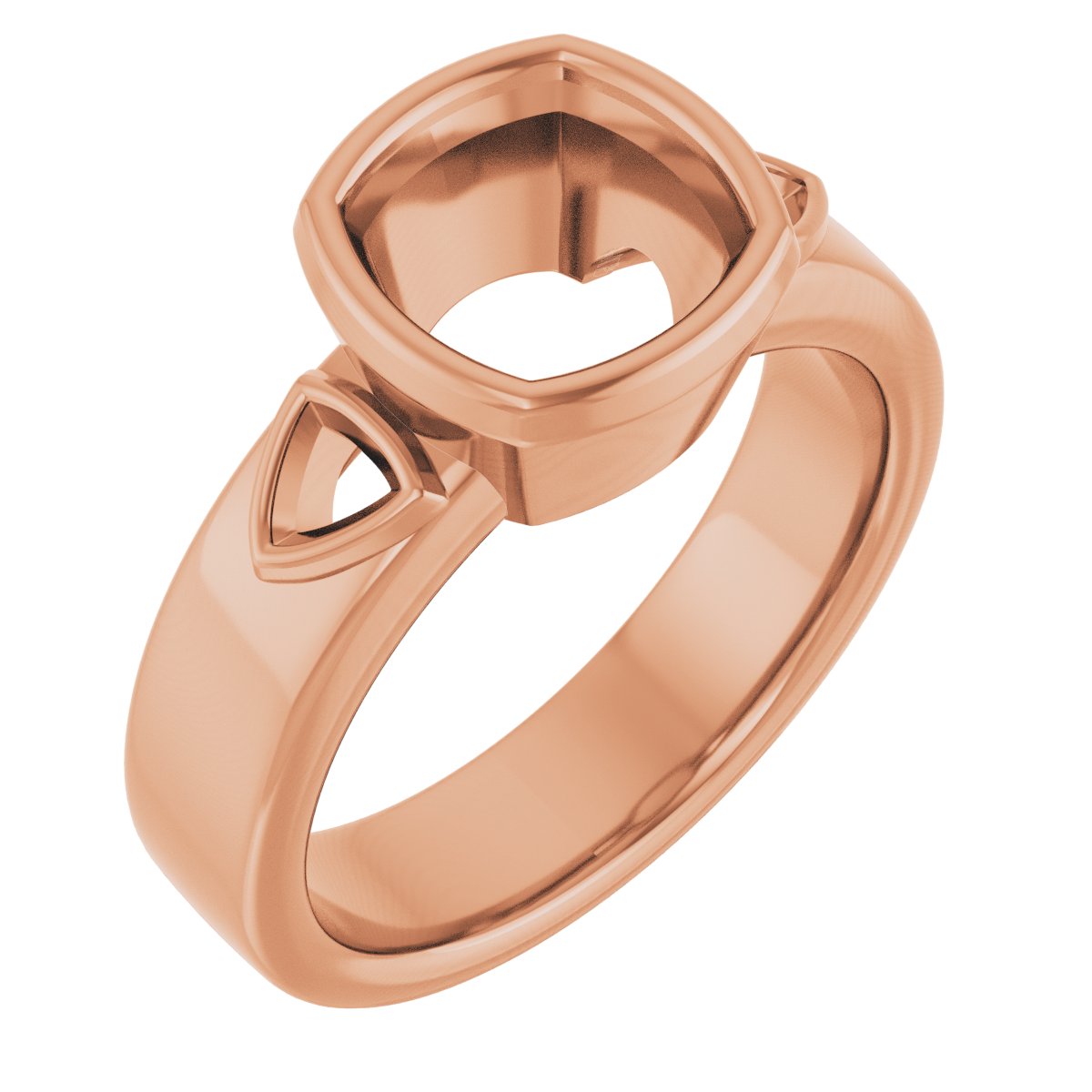 Bezel-Set Three-Stone Engagement Ring