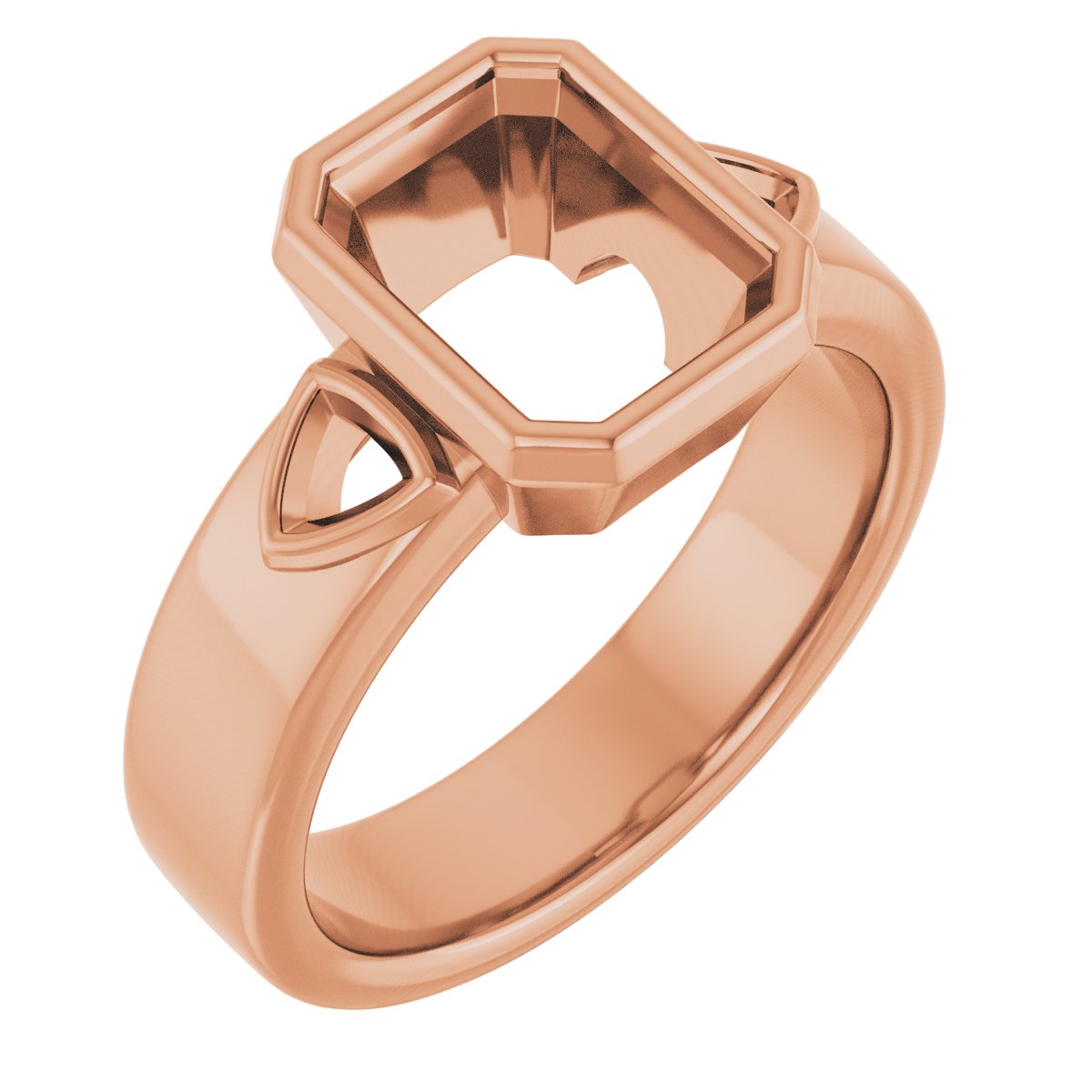 Bezel-Set Three-Stone Engagement Ring