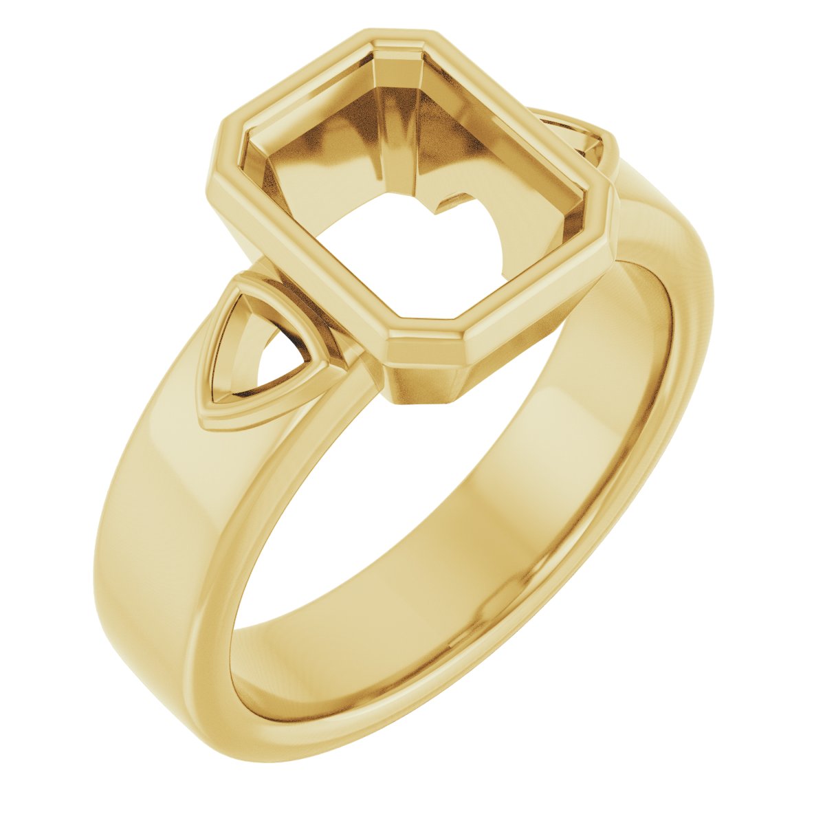 Bezel-Set Three-Stone Engagement Ring