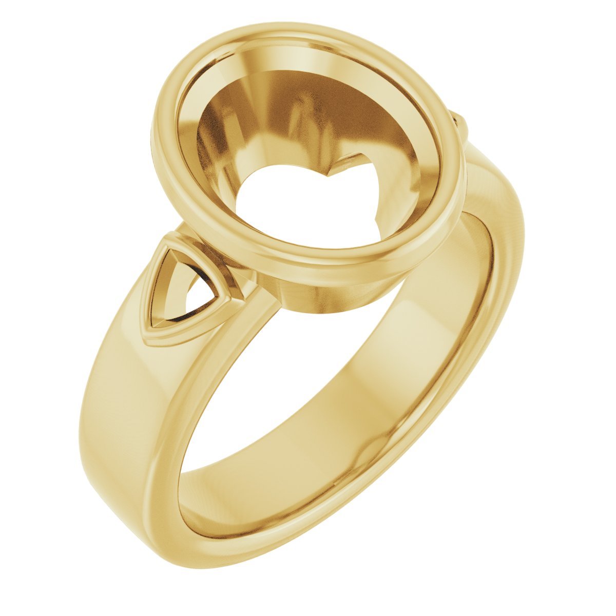Bezel-Set Three-Stone Engagement Ring