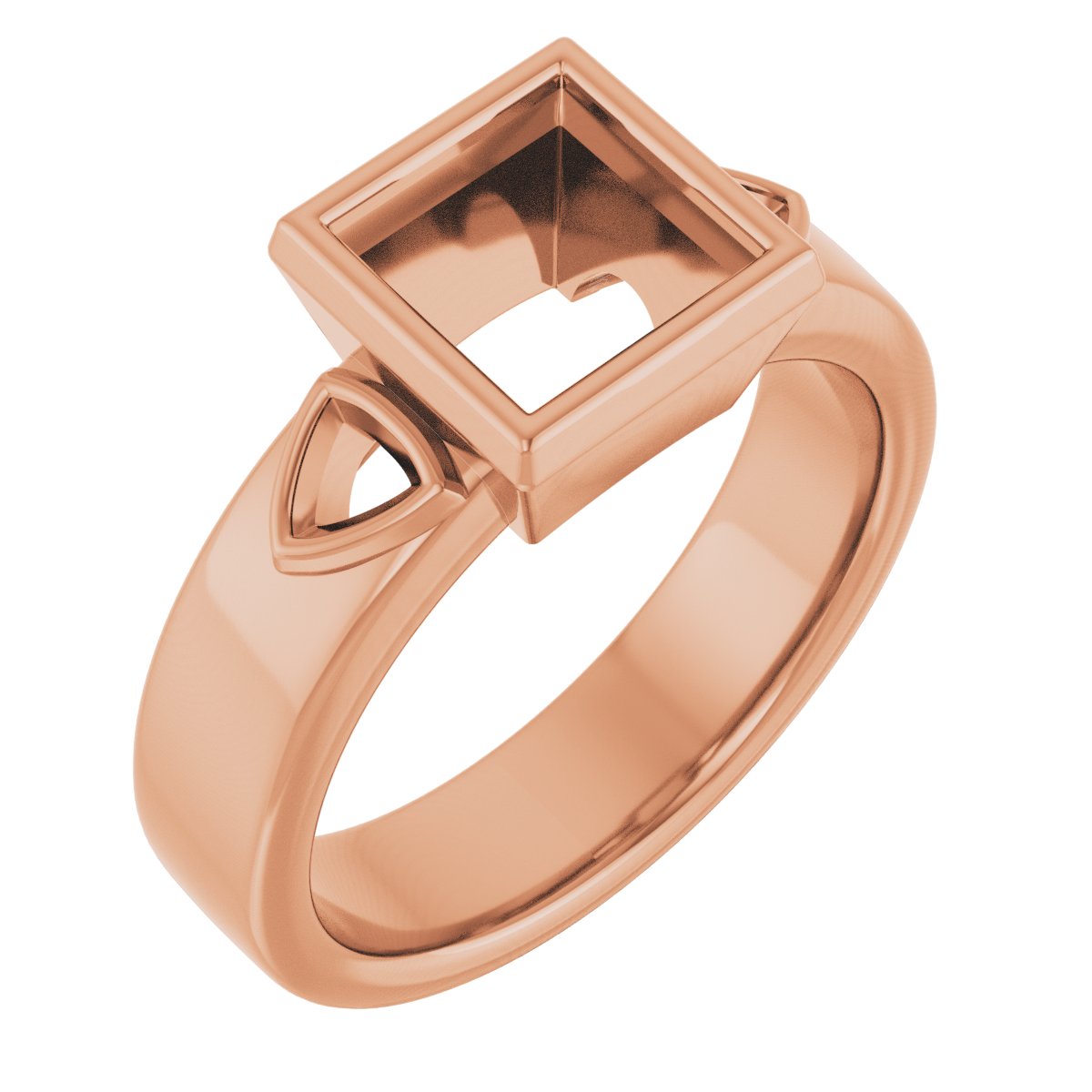 Bezel-Set Three-Stone Engagement Ring