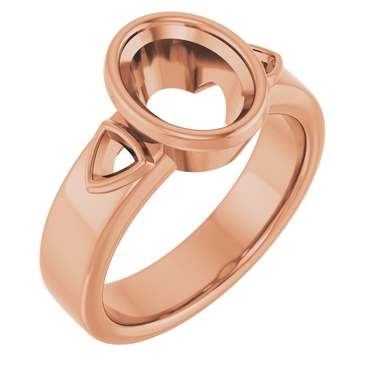 Bezel-Set Three-Stone Engagement Ring