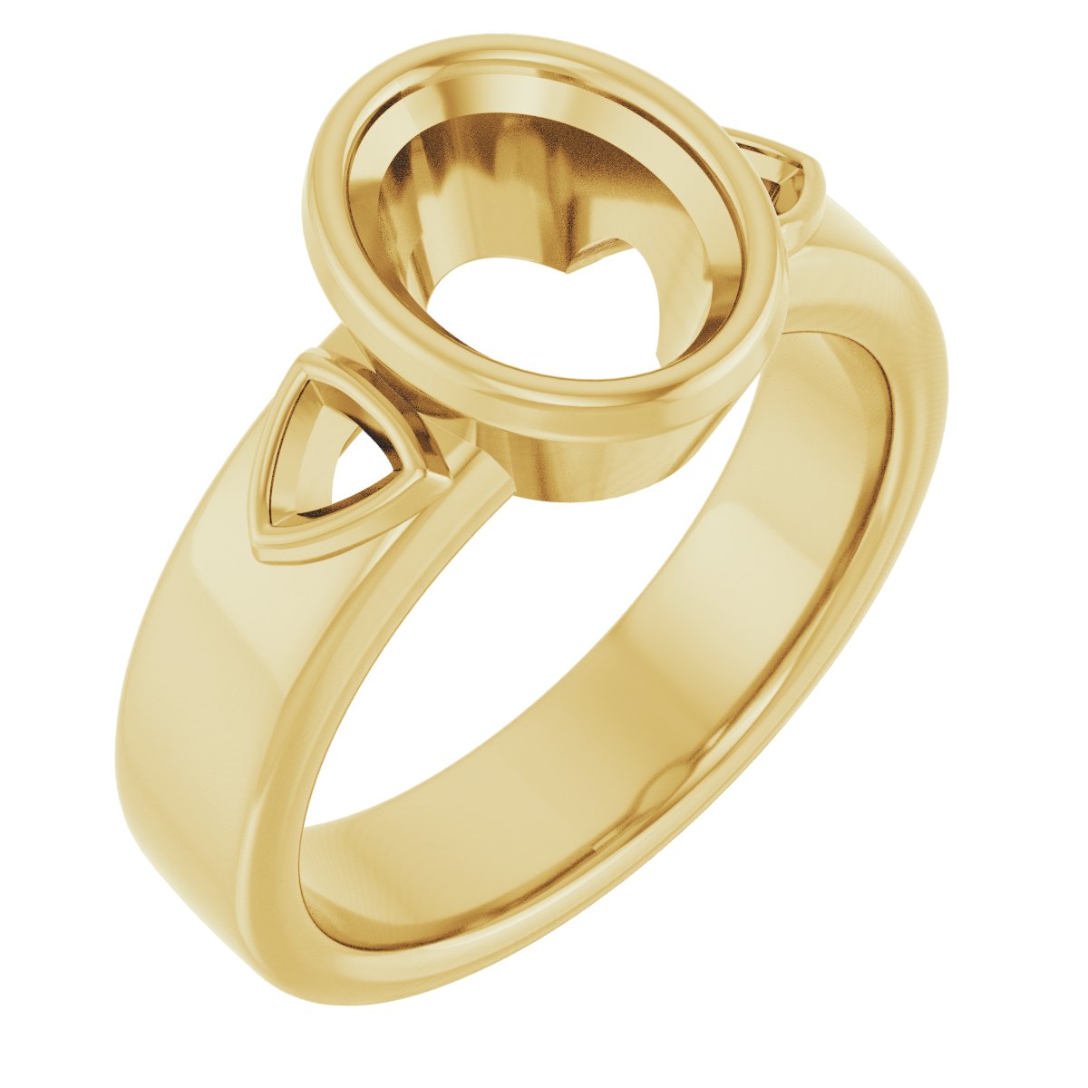 Bezel-Set Three-Stone Engagement Ring