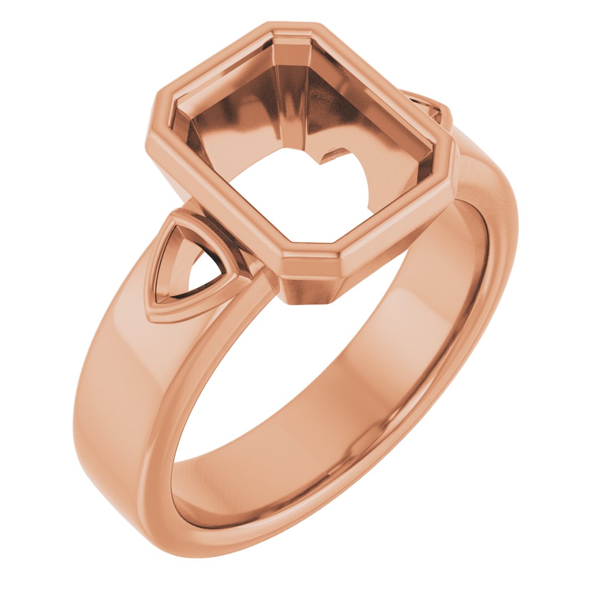 Bezel-Set Three-Stone Engagement Ring