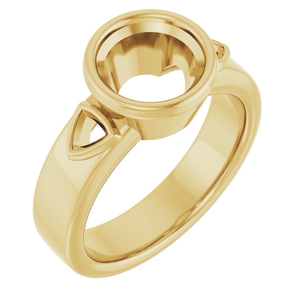 Bezel-Set Three-Stone Engagement Ring