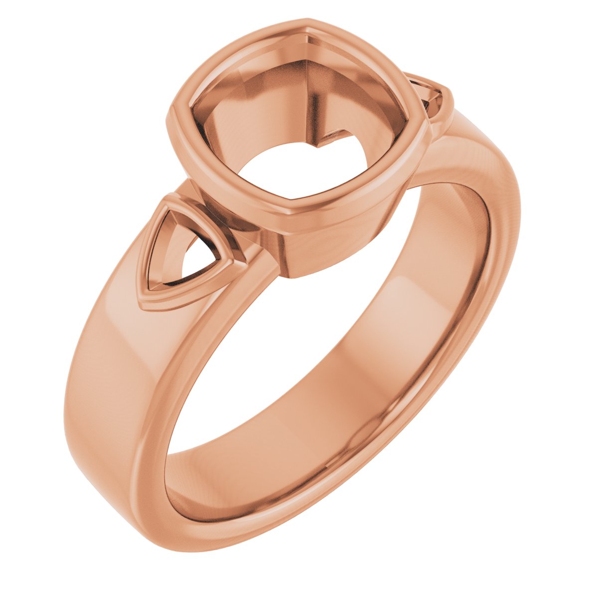 Bezel-Set Three-Stone Engagement Ring