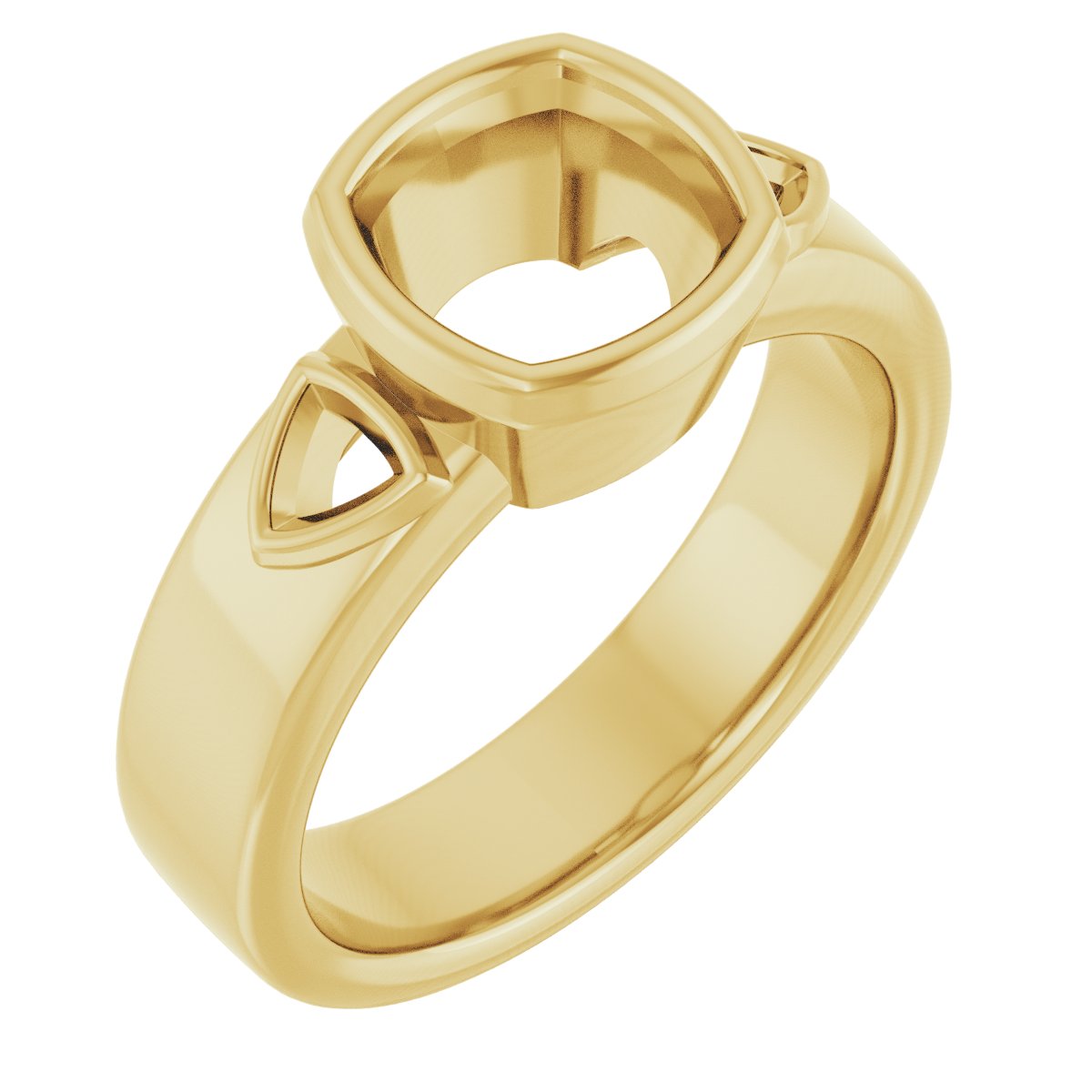 Bezel-Set Three-Stone Engagement Ring