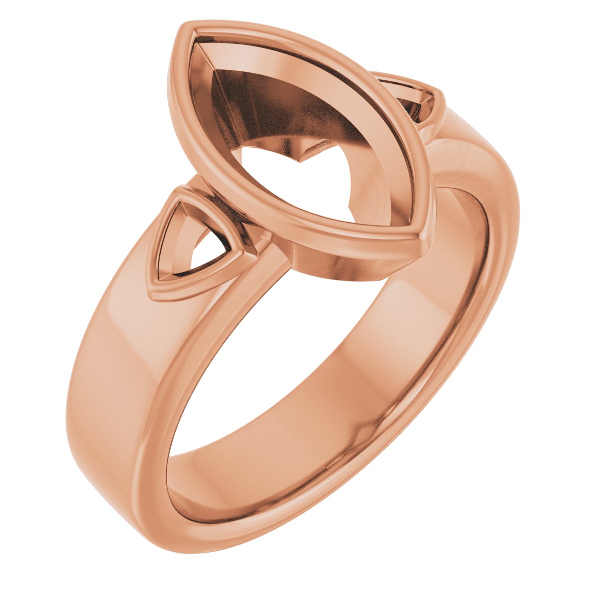 Bezel-Set Three-Stone Engagement Ring