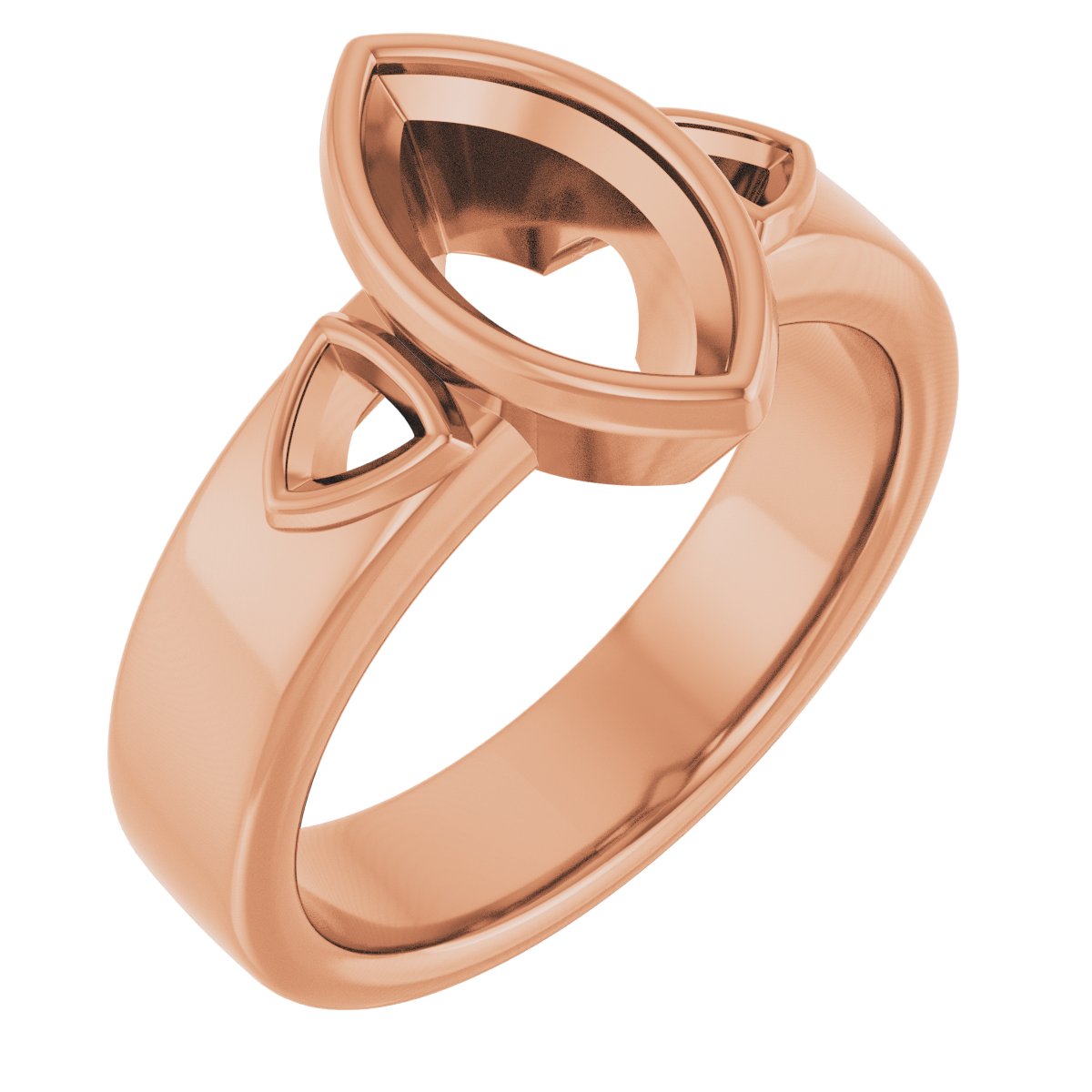 Bezel-Set Three-Stone Engagement Ring