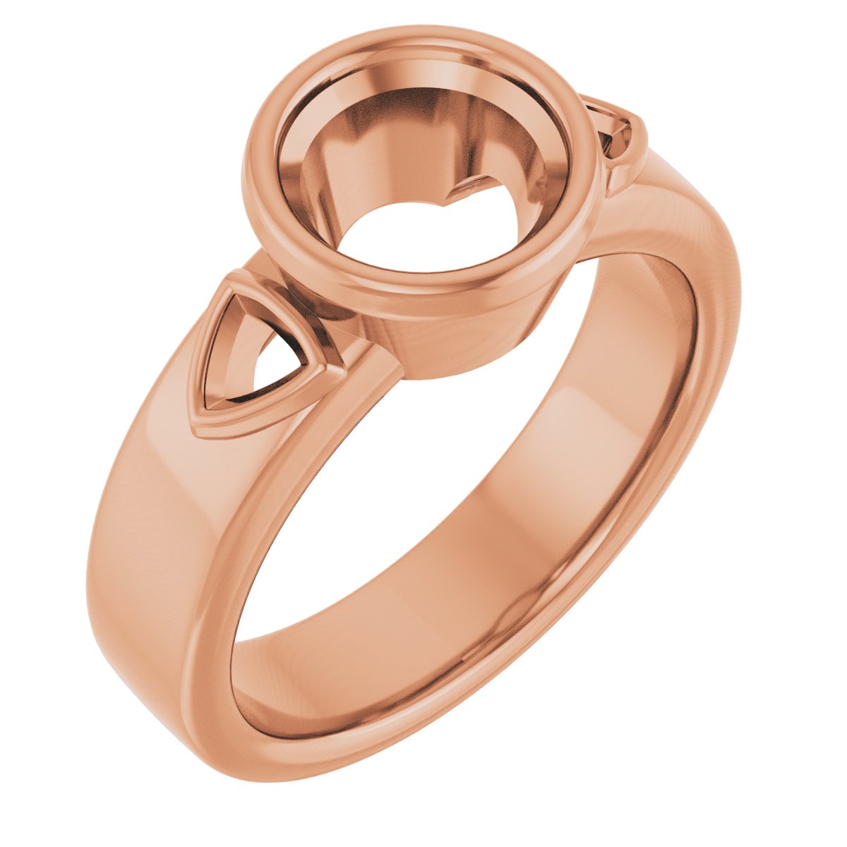 Bezel-Set Three-Stone Engagement Ring