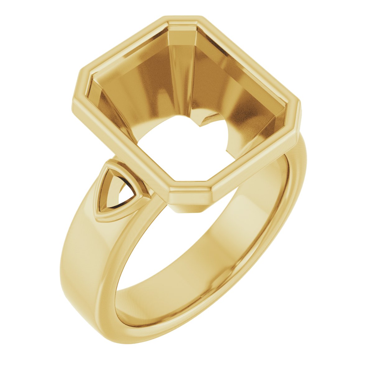 Bezel-Set Three-Stone Engagement Ring