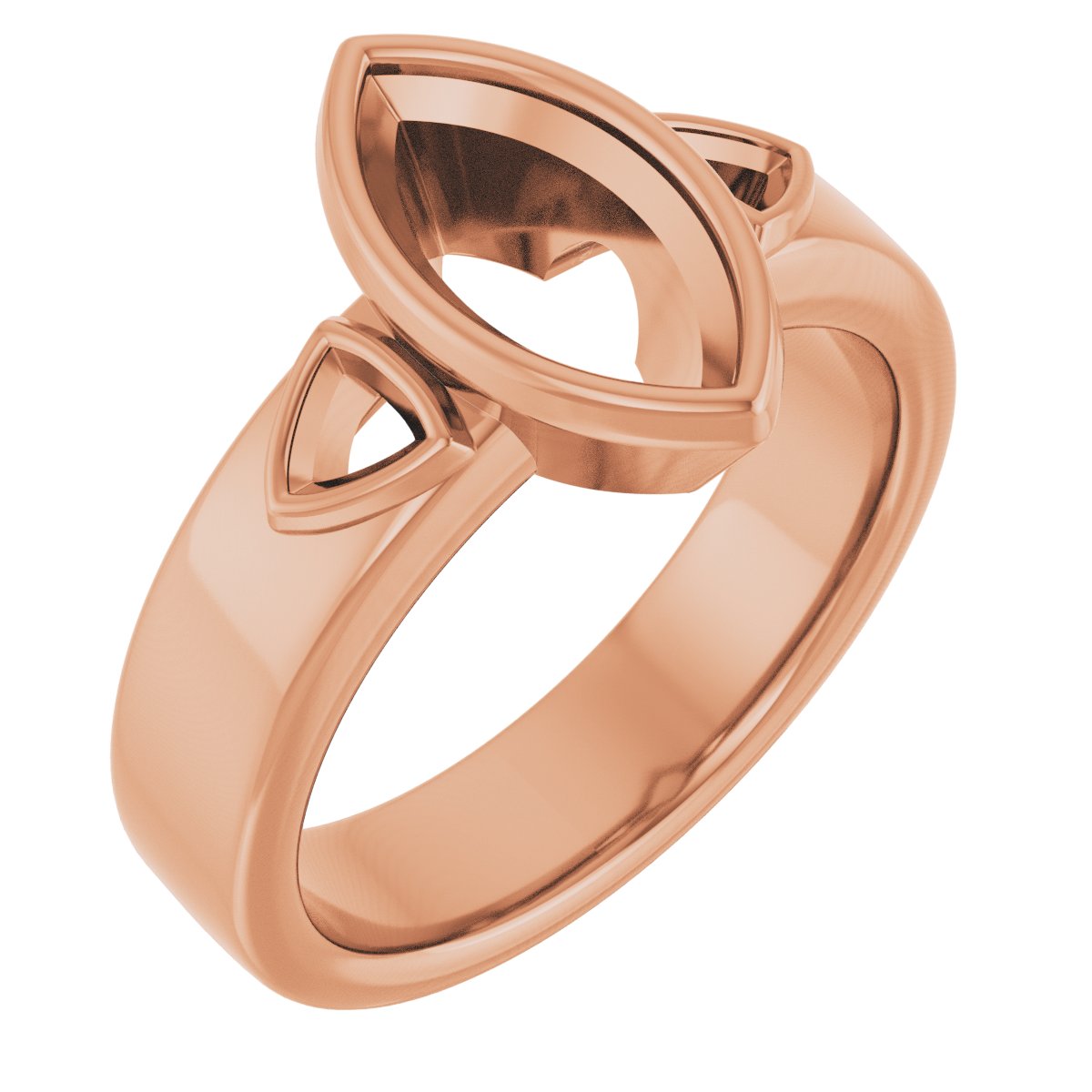 Bezel-Set Three-Stone Engagement Ring