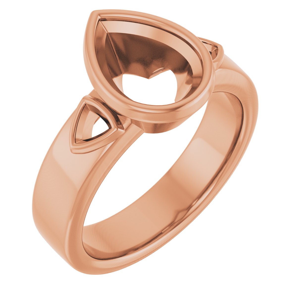 Bezel-Set Three-Stone Engagement Ring