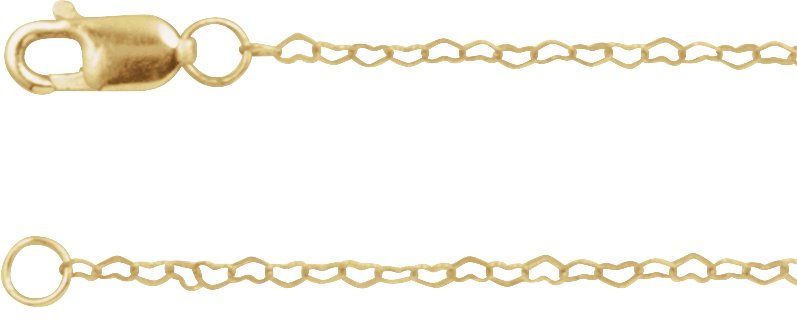 14K Yellow .8 mm Heart 18 Chain