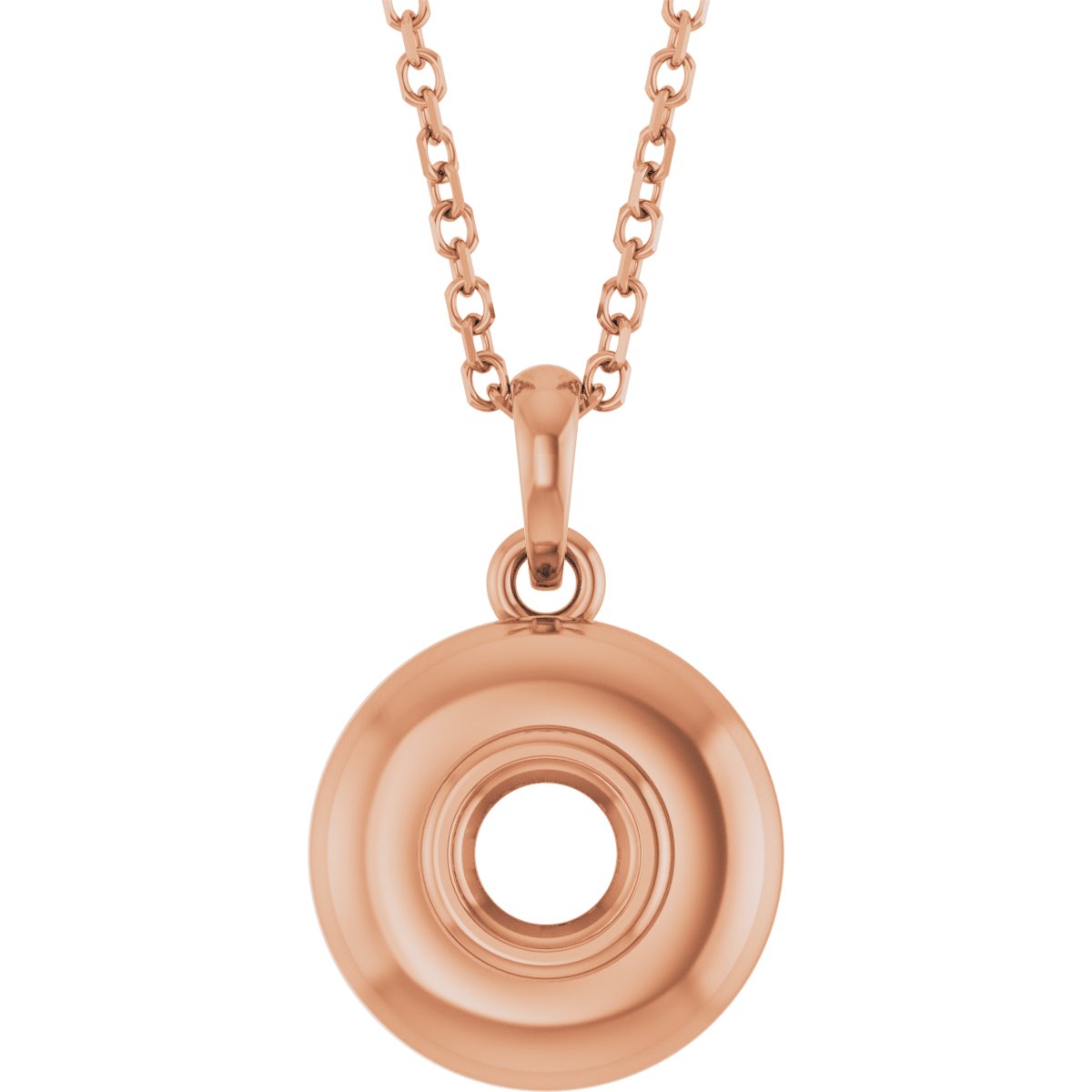 Puffed Solitaire Necklace or Charm/Pendant