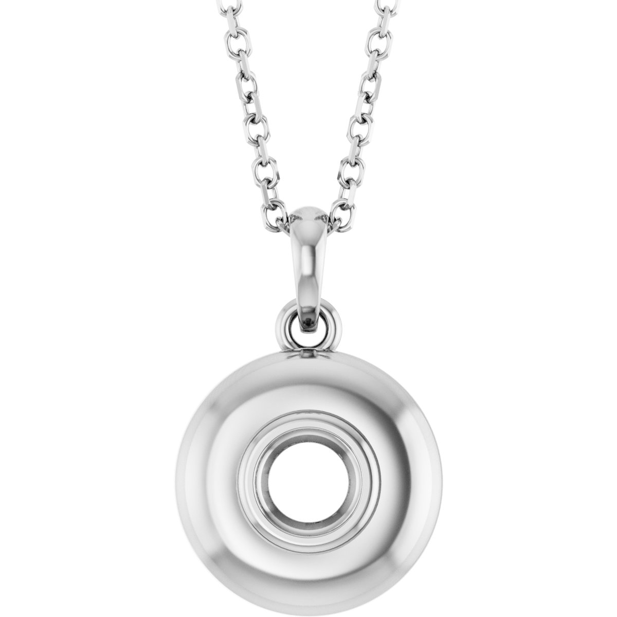 Puffed Solitaire Necklace or Charm/Pendant
