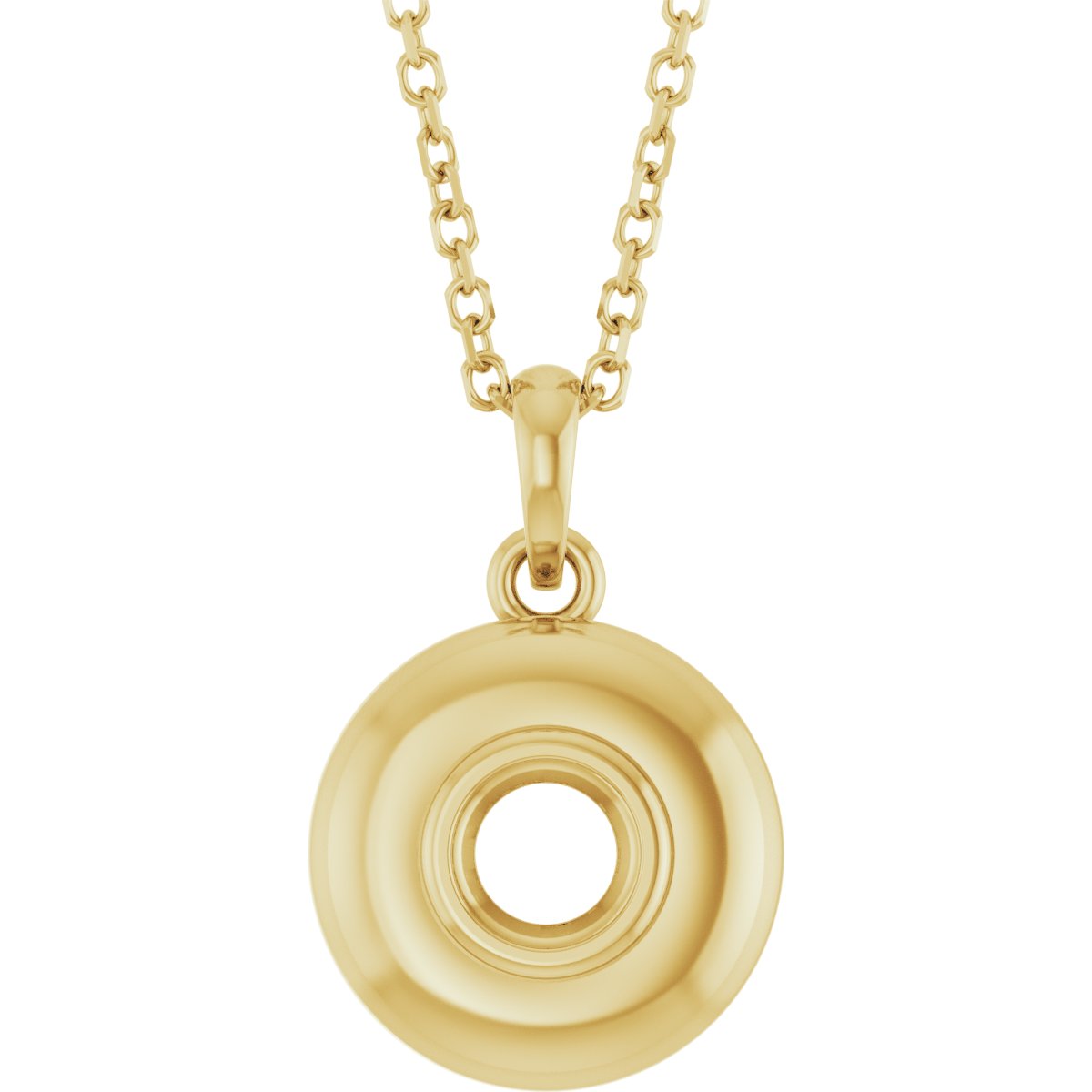 Puffed Solitaire Necklace or Charm/Pendant