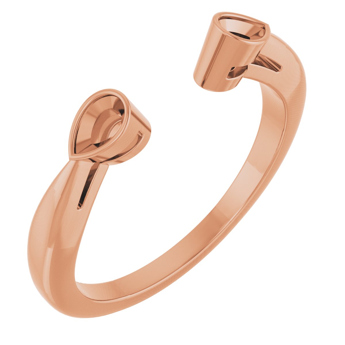 Pear Side-Stone Open Shank