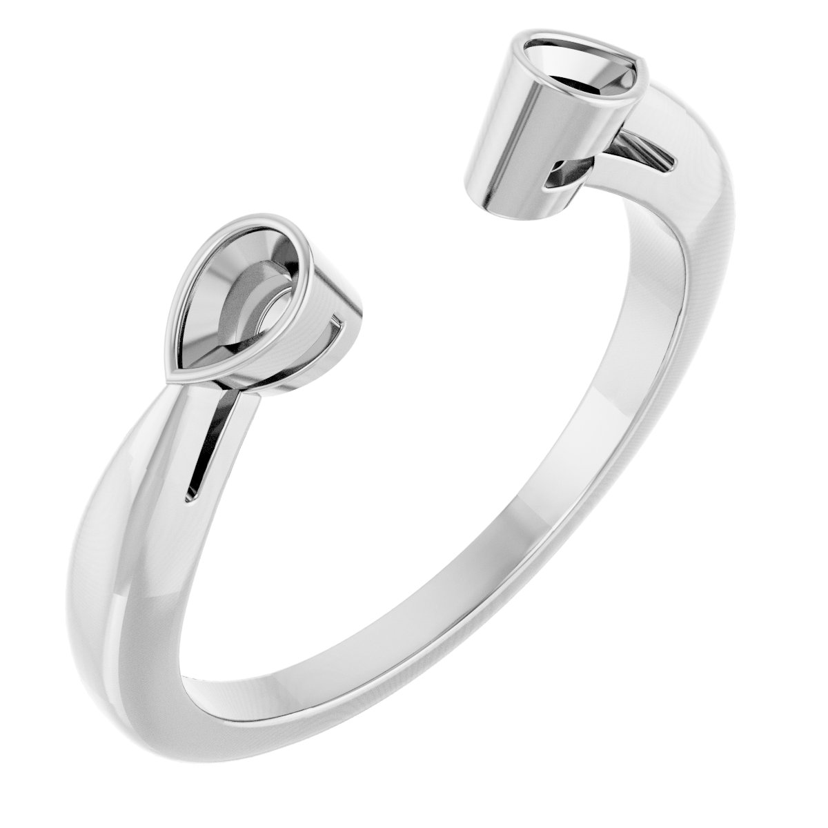 Pear Side-Stone Open Shank