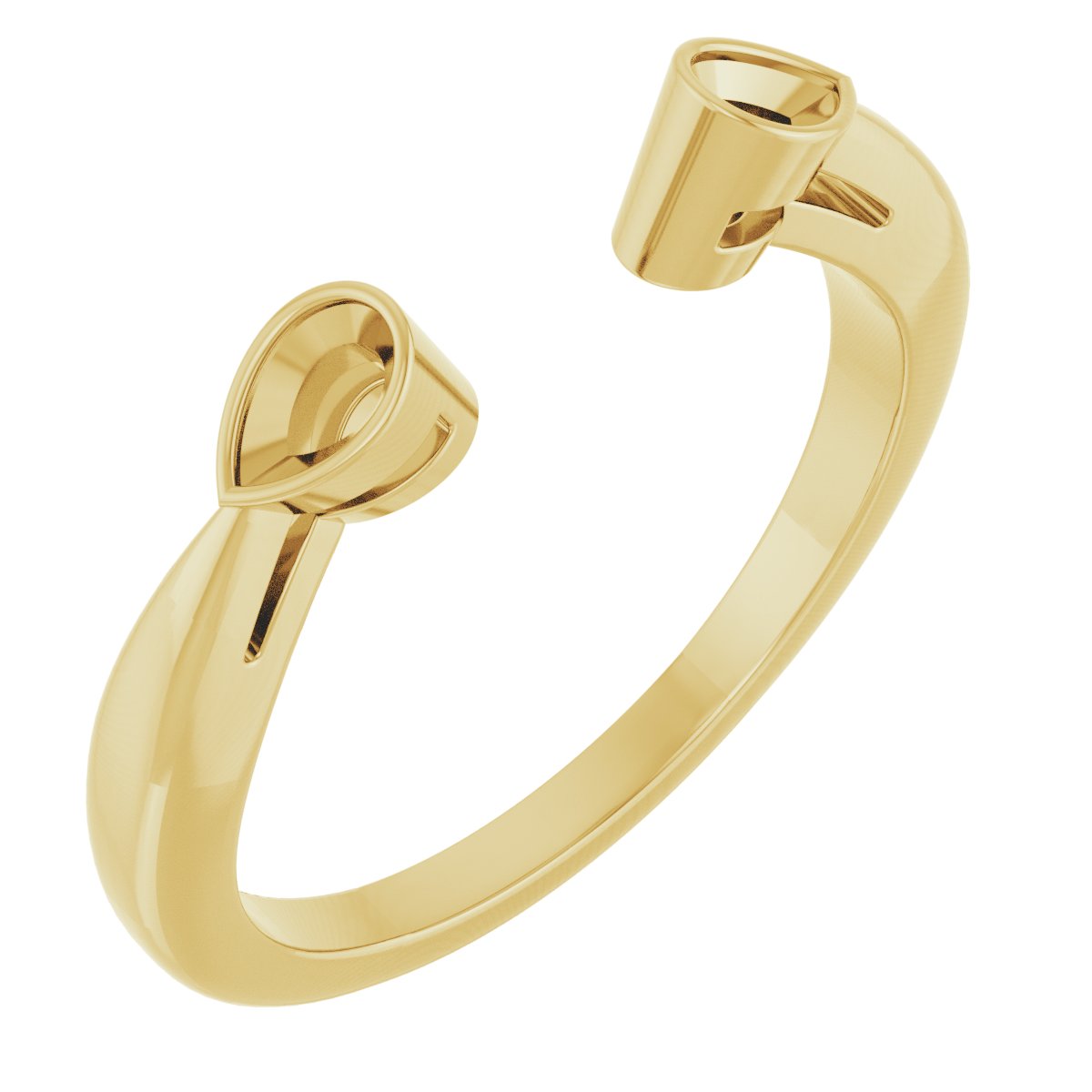 Pear Side-Stone Open Shank