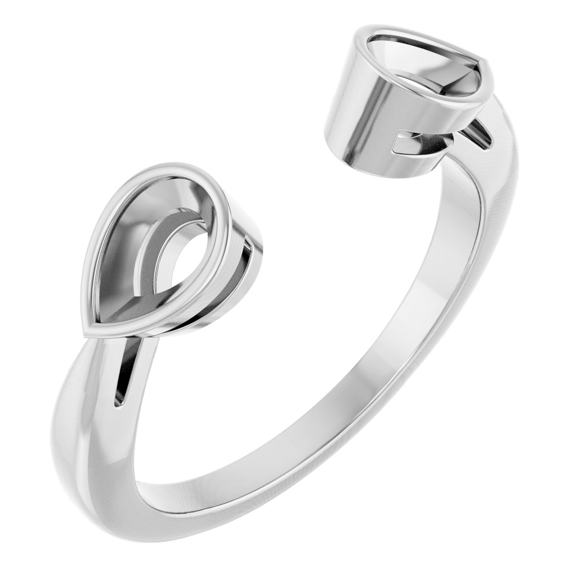 Pear Side-Stone Open Shank