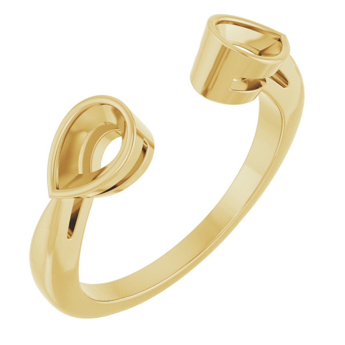 Pear Side-Stone Open Shank