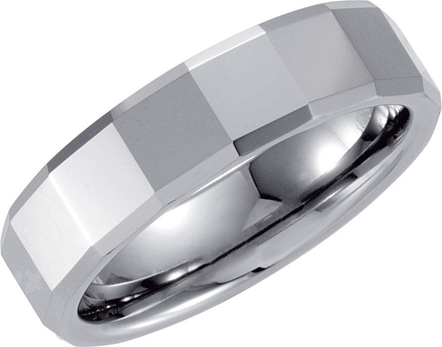 Tungsten 6.3 mm Square Beveled-Edge Band Size 9