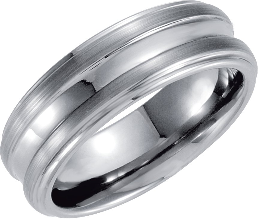 Tungsten 7.3 mm Double Grooved Band Size 13