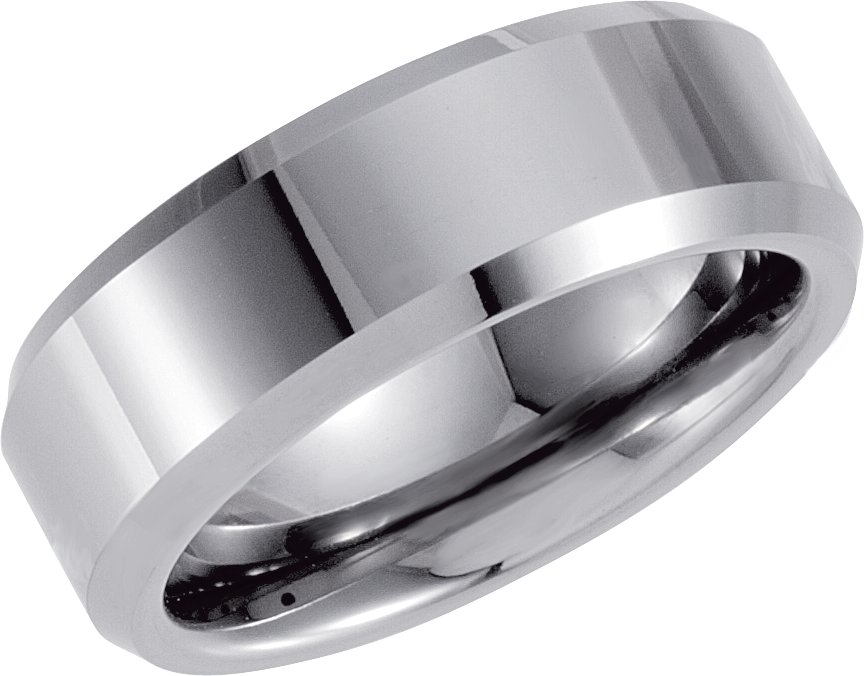 Tungsten 7.3 mm Beveled-Edge Band Size 7.5