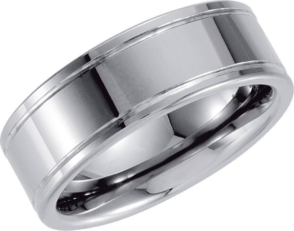 Tungsten 8.3 mm Ridged Band Size 7.5