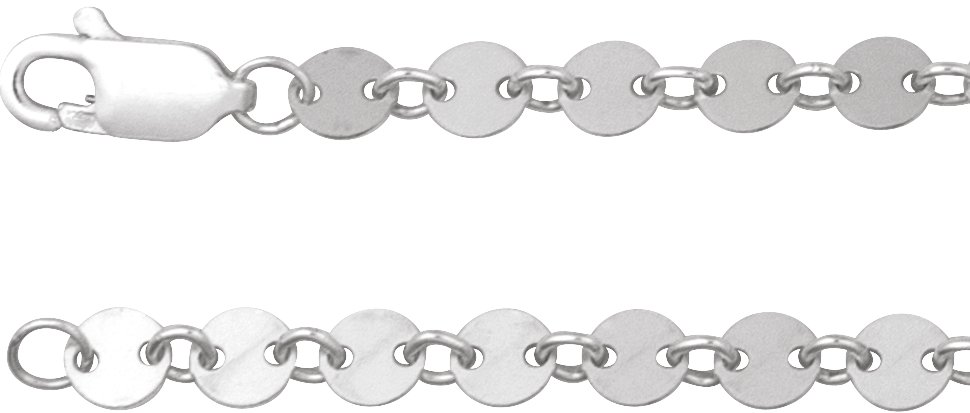 Sterling Silver 4 mm Mirror 16 Chain