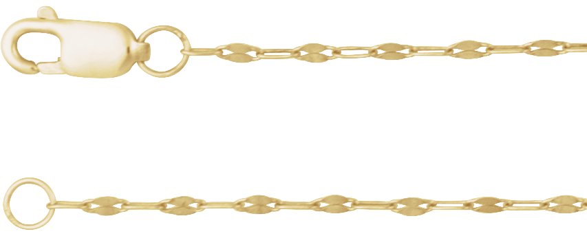 14K Yellow 1.5 mm Keyhole 24" Chain