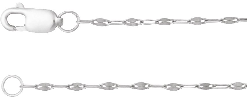 Sterling Silver 1.5 mm Keyhole 24" Chain