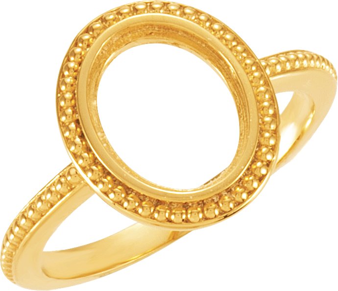 Beaded Cabochon Ring