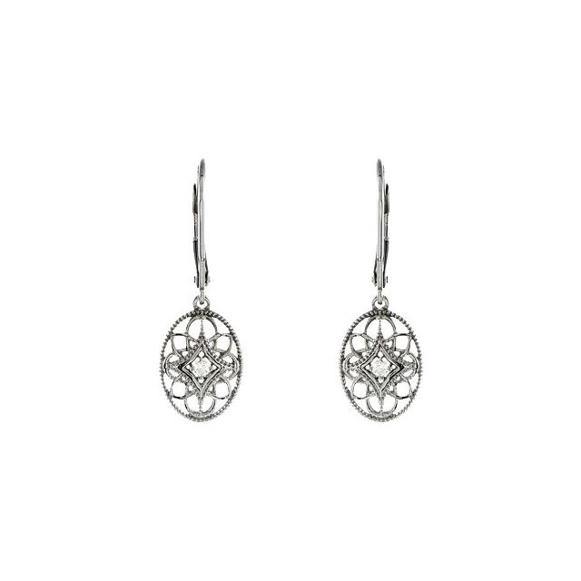 Sterling Silver .06 CTW Natural Diamond Earrings